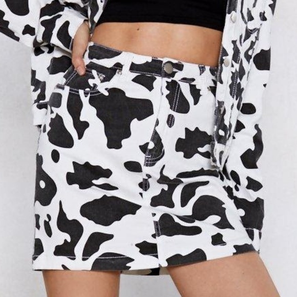 Cow denim skirt Clearance